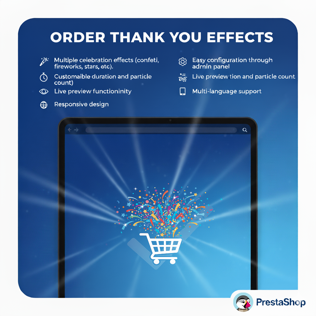 Order thank you effects for prestashop