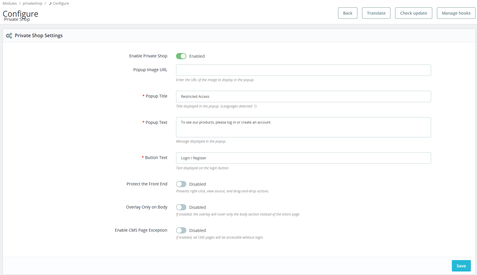 Security options - Disable right-click and content copying